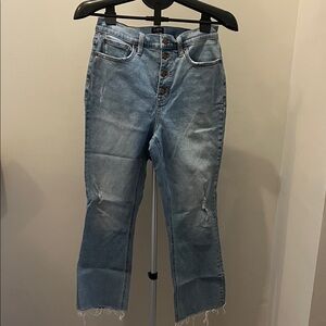 J. Crew Light Blue Cropped Jeans with Button Fly - Size 28